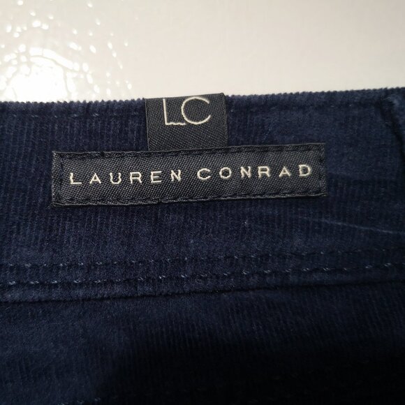 Lauren Conrad Ladies Size 16S Navy Zipper & Button Closure Soft Corduroy Pants - Picture 9 of 13